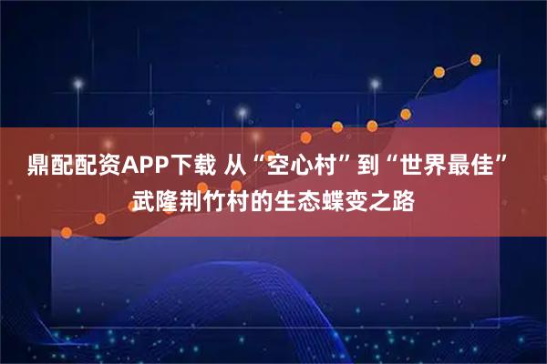 鼎配配资APP下载 从“空心村”到“世界最佳” 武隆荆竹村的生态蝶变之路