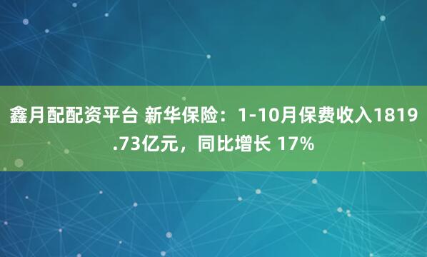 鑫月配配资平台 新华保险：1-10月保费收入1819.73亿元，同比增长 17%