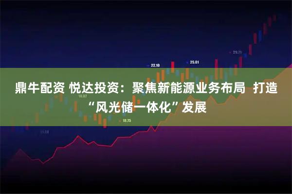 鼎牛配资 悦达投资:聚焦新能源业务布局 打造“风光储一体化”发展