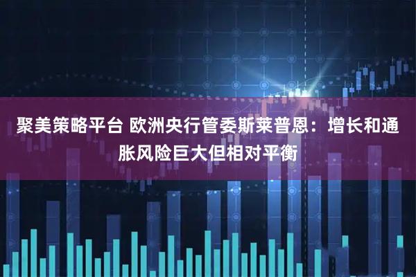 聚美策略平台 欧洲央行管委斯莱普恩：增长和通胀风险巨大但相对平衡
