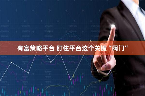 有富策略平台 盯住平台这个关键“阀门”